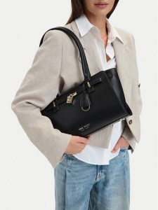 Nine West Torebka EO-GOLDEN FRAME-LDA942 Czarny. Czarne torebki klasyczne Nine West, bez wzorów, ze skóry, bez dodatków. Za 279,99 zł.