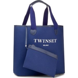 Torebka TWINSET - Shopping AS8PNA Blu Scuro 0058S. Shopper bag marki Twinset. W wyprzedaży za 259,00 zł.
