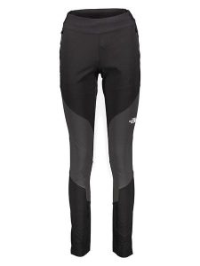 The North Face Spodnie softshellowe w kolorze czarno-szarym rozmiar: 34. Czarne spodnie dresowe The North Face, bez wzorów, z materiału, z podwyższonym stanem, outdoorowe. Za 276,71 zł.