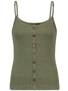 Eight2Nine Top w kolorze szarozielonym rozmiar: S. Szare topy Eight2Nine, s, bez wzorów, prążkowane, bez kołnierzyka, bez ramiączek. Za 48,95 zł.