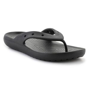 Japonki Crocs Classic Flip V2 209402-001 czarne. Czarne klapki bez wzorów, bez obcasa. Za 223,31 zł.