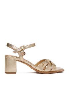 MEXX Sandały EO-WS1161-01 Złoty. Żółte sandały Mexx, bez wzorów, ze skóry, bez obcasa, na słupku, bez zapięcia. Za 329,99 zł.