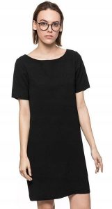 TOM TAILOR O-SHAPE DRESS DAMSKA SUKIENKA 5018496.00.75 COL. 2999. Sukienki Tom Tailor, na co dzień, xs, bez wzorów, eleganckie, bez kołnierzyka, bez ramiączek, mini, proste. W wyprzedaży za 59,99 zł.