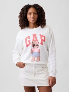 GAP Bluza w kolorze białym rozmiar: L. Białe bluzy GAP, l, bez wzorów, bez kaptura. Za 112,36 zł.