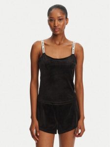 Juicy Couture Top Elina JCLCT125501 Czarny Slim Fit. Czarne topy Juicy Couture, xl, bez wzorów, z syntetyku, bez kołnierzyka, bez ramiączek. Za 99,99 zł.