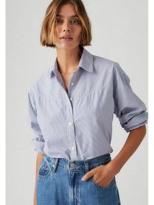 Levi's Koszula w kolorze granatowo-białym rozmiar: S. Białe koszule Levi's®, s, bez wzorów, z bawełny, bez kołnierzyka, bez ramiączek. Za 123,45 zł.