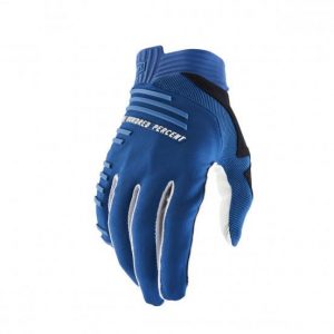 Rękawiczki rowerowe 100% R-Core Gloves. Niebieskie rękawiczki 100%, bez wzorów. Za 114,99 zł.