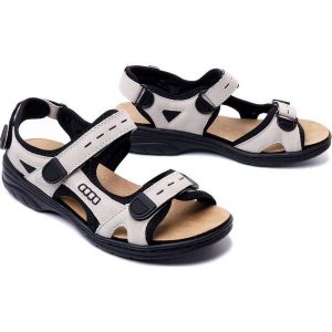 RIEKER 64582-60 beige, sandały damskie. Brązowe sandały Rieker, bez wzorów, bez obcasa, bez zapięcia. Za 237,93 zł.