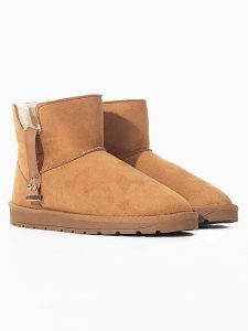 ISLAND BOOT Botki zimowe "Kabia" w kolorze jasnobrązowym rozmiar: 40. Brązowe botki Island Boot, na zimę, bez wzorów, bez obcasa, bez zapięcia. Za 141,19 zł.