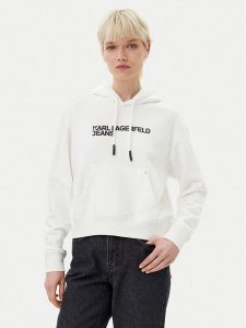 Karl Lagerfeld Jeans Bluza A2W20053 Biały Regular Fit. Białe bluzy Karl Lagerfeld Jeans, l, bez wzorów, z bawełny, bez kaptura. Za 399,99 zł.