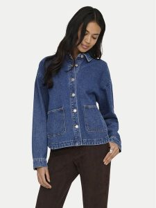ONLY Kurtka jeansowa Lara 15372651 Granatowy Regular Fit. Niebieskie kurtki ONLY, m, bez wzorów, z jeansu, bez kaptura. Za 189,99 zł.