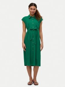 Vero Moda Sukienka koszulowa Mymilo 10282532 Zielony Regular Fit. Zielone kombinezony Vero Moda, s, bez wzorów, z wiskozy, bez kołnierzyka, bez ramiączek. Za 159,99 zł.