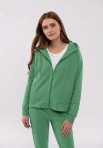 Luźna bluza z kapturem B-TIFFI. Zielone bluzy Volcano, m, bez wzorów, z bawełny, z kapturem. Za 179,99 zł.
