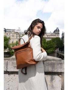 Maison héritage PARIS Skórzany plecak "Vale" w kolorze jasnobrązowym - 35 x 33 x 11 cm rozmiar: onesize. Brązowe plecaki Maison héritage PARIS. Za 327,87 zł.