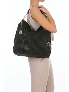 Anna Morellini Skórzany shopper bag "Caroline" w kolorze czarnym - 42 x 38 x 17 cm rozmiar: onesize. Czarne shopper bag Anna Morellini, bez wzorów, z materiału, na ramię, bez dodatków. Za 309,95 zł.