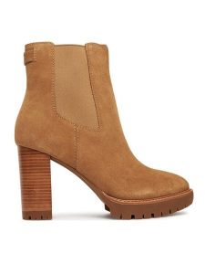 LAUREN RALPH LAUREN Botki 802942566001 Brązowy. Brązowe botki Lauren Ralph Lauren, bez wzorów, ze skóry, bez obcasa, na słupku, bez zapięcia. Za 579,99 zł.