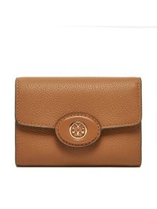 Tory Burch Portfel 165002 Brązowy. Brązowe portfele Tory Burch, bez wzorów, ze skóry. Za 459,99 zł.
