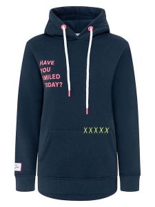 Zwillingsherz Bluza "Smile Cross" w kolorze granatowym rozmiar: XXL. Niebieskie bluzy Zwillingsherz, xxl, bez wzorów, z kapturem. Za 195,45 zł.