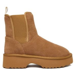 Śniegowce Liu Jo. Brązowe buty zimowe Liu Jo, bez obcasa, bez zapięcia. Za 429,99 zł.