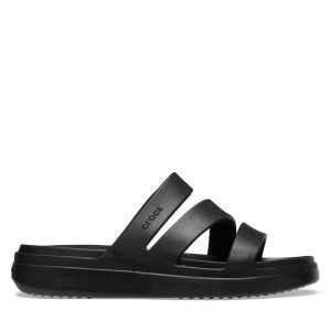 Klapki Crocs. Czarne klapki Crocs, bez wzorów, bez obcasa. Za 139,99 zł.