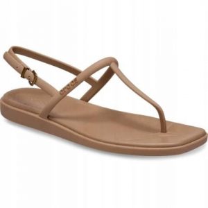Japonki Dla Dorosłych Crocs Miami Thong Flip. Brązowe klapki Crocs, bez wzorów, z materiału, bez obcasa. Za 199,99 zł.
