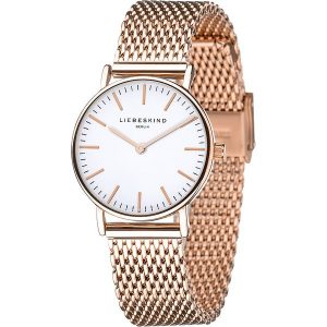 Liebeskind Zegarek kwarcowy w kolorze różowozłoto-białym rozmiar: onesize. Białe, analogowe zegarki Liebeskind. Za 413,35 zł.