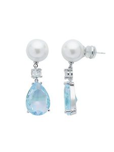 U.S. Polo Assn. Kolczyki-wkrętki z kryształami i perłami rozmiar: onesize. Niebieskie kolczyki U.S. Polo Assn., z kryształem, metalowe. Za 86,99 zł.