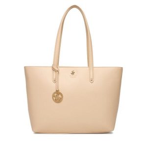 Torebka Beverly Hills Polo Club. Brązowe shopper bag Beverly Hills Polo Club, bez wzorów, bez dodatków. Za 229,99 zł.