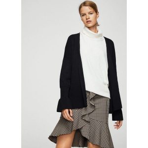 Mango - Sweter Funnel. Szare kardigany marki Mango, l, z dzianiny. W wyprzedaży za 69,90 zł.