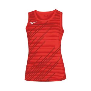 Top Mizuno Team Chiba Ns Mujer. Czerwone topy Mizuno, l, bez wzorów, z materiału, bez kołnierzyka, bez ramiączek. Za 158,05 zł.