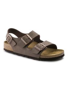 Birkenstock Skórzane sandały "Milano" w kolorze brązowym rozmiar: 46. Brązowe sandały Birkenstock, bez wzorów, z otwartym noskiem, bez obcasa, bez zapięcia. Za 332,24 zł.