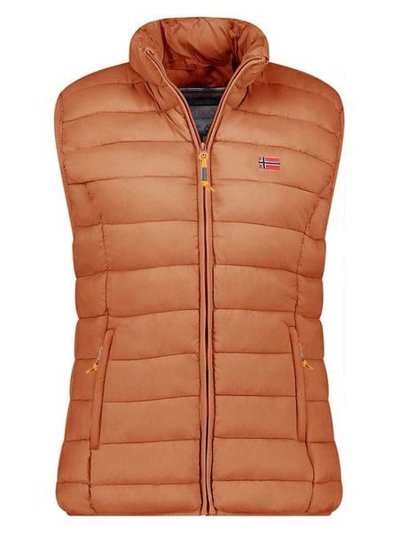 Geographical Norway Kamizelka pikowana "Vatikolor" w kolorze jasnobrązowym rozmiar: XL. Brązowe kamizelki Geographical Norway, xl, bez wzorów, bez kołnierzyka, bez ramiączek, bez kaptura. Za 130,81 zł.