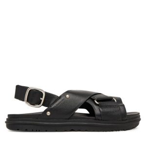 Sandały EMU Australia. Czarne sandały EMU Australia, bez wzorów, bez obcasa, na płaskiej podeszwie, bez zapięcia. Za 469,99 zł.