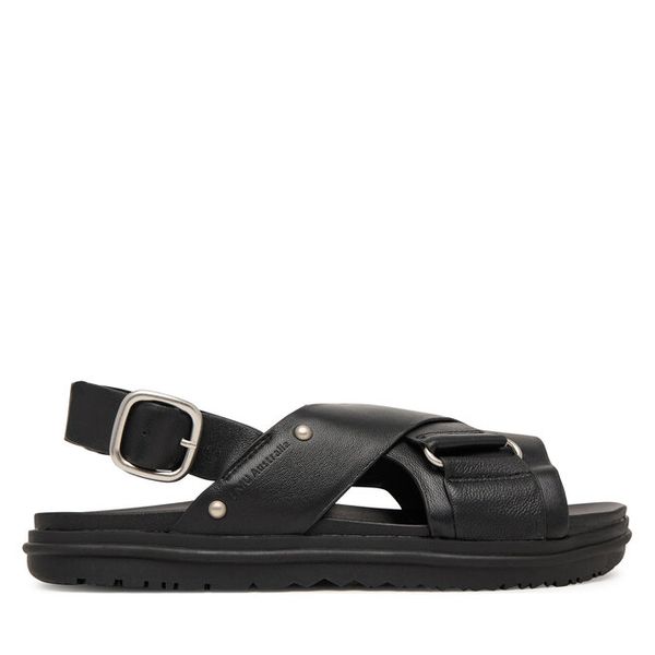 Sandały EMU Australia. Czarne sandały EMU Australia, bez wzorów, bez obcasa, na płaskiej podeszwie, bez zapięcia. Za 469,99 zł.