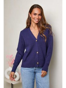 Soft Cashmere Kardigan w kolorze granatowym rozmiar: 34/36. Niebieskie kardigany Soft Cashmere, ze splotem. Za 130,99 zł.
