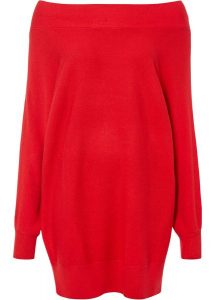 Sweter off-shoulder. Czarne swetry klasyczne bonprix, bez kołnierzyka. Za 109,99 zł.