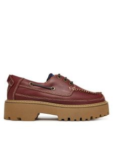 Tommy Jeans Półbuty Archive '01 Boat Shoe Leather EN0EN03003 Bordowy. Czerwone półbuty Tommy Jeans, bez wzorów, z jeansu, bez obcasa, na płaskiej podeszwie, bez zapięcia. Za 398,99 zł.