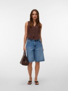 Vero Moda Kamizelka w kolorze brązowym rozmiar: S. Brązowe kamizelki Vero Moda, s, bez wzorów, z bawełny, bez kołnierzyka, bez ramiączek, bez kaptura. Za 61,17 zł.