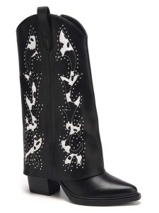 C'M Kozaki w kolorze biało-czarnym rozmiar: 38. Białe kozaki C'M, na zimę, bez wzorów, bez obcasa, bez zapięcia. Za 217,99 zł.