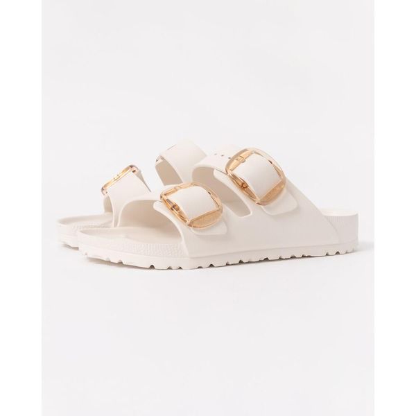 Klapki damskie Birkenstock Arizona Big Buckle Eva. Białe klapki Birkenstock, bez wzorów, z materiału, bez obcasa. Za 317,30 zł.