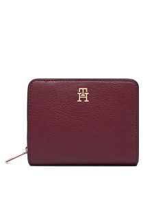 Tommy Hilfiger Portfel Th Icon Med Za W/ Flap Seasonal AW0AW18758 Bordowy. Czerwone portfele TOMMY HILFIGER, bez wzorów, ze skóry. Za 249,99 zł.