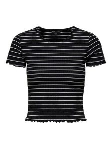 ONLY Koszulka "Emma" w kolorze czarnym rozmiar: XL. Czarne bluzki ONLY, xl, bez wzorów, bez kołnierzyka, bez ramiączek. Za 41,69 zł.