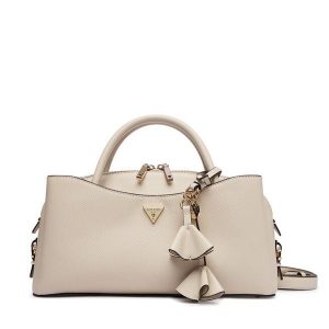 Torebka Guess. Białe kuferki Guess, z aplikacjami, bez dodatków. Za 584,99 zł.