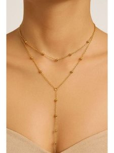 Atelier MIU Pozłacany naszyjnik z elementami ozdobnymi - dł. 70 cm rozmiar: onesize. Żółte naszyjniki Atelier MIU, pozłacane. Za 48,95 zł.