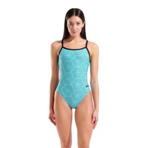 Strój kąpielowy damski Arena Allover Swimsuit Challenge Back. Niebieskie stroje jednoczęściowe Arena, bez wzorów. Za 219,99 zł.