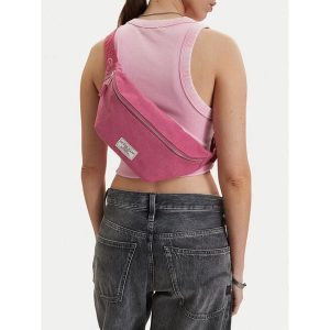 Torebka Guess Jeans. Czerwone torebki klasyczne Guess Jeans, z aplikacjami, z jeansu, bez dodatków. Za 99,99 zł.