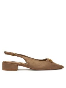 Nine West Sandały WFA2991-1 Beżowy. Brązowe sandały Nine West, bez wzorów, z materiału, bez obcasa, na płaskiej podeszwie, bez zapięcia. Za 119,99 zł.