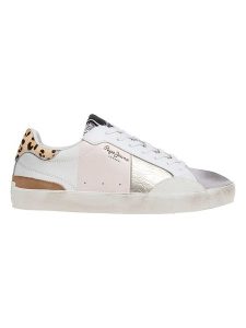 Pepe Jeans FOOTWEAR Skórzane sneakersy "Lane Sweet" ze wzorem rozmiar: 39. Trampki Pepe Jeans FOOTWEAR, bez wzorów, z jeansu, bez zapięcia. Za 202,03 zł.