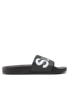 Superga Klapki 1908 Slides Polysoft Czarny. Czarne klapki Superga, bez wzorów, ze skóry, bez obcasa. Za 89,99 zł.