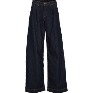 Dżinsy o kroju wide leg, high waist z wygodnym paskiem. Niebieskie jeansy bonprix, bez wzorów, z jeansu, z podwyższonym stanem. Za 134,99 zł.